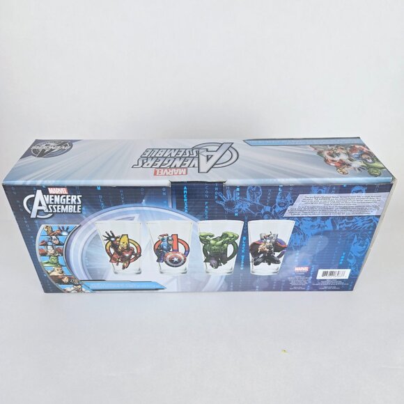 Set of 4 MARVEL AVENGERS Pint Glasses Iron Man Hulk Captain America Thor Comics - Picture 6 of 16